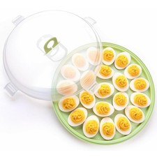 HANSGO Deviled Egg Containers with Lid, Deviled Egg Platter Carrier Holder Tr...