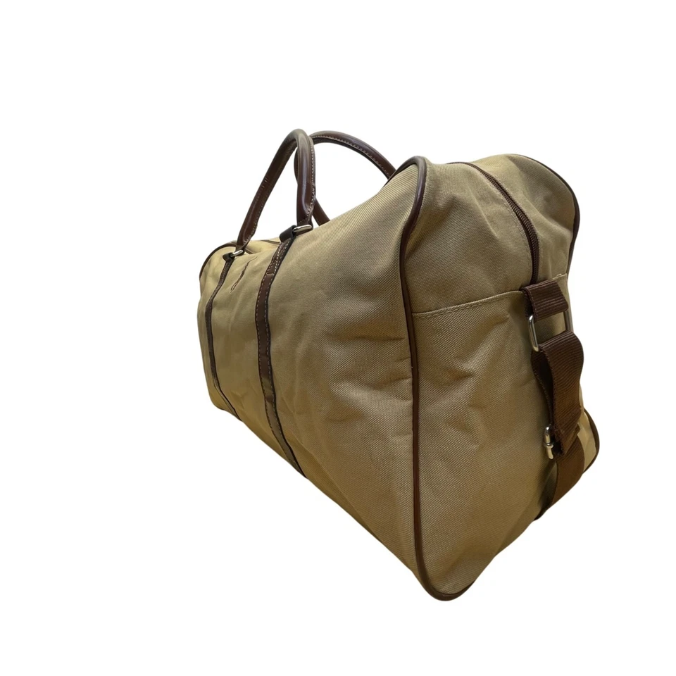 Ralph Lauren Mens Beige & Brown Canvas With Shoulder Strap Travel Duffle Bag - Image 2 of 4