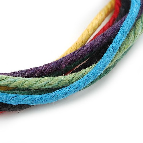 Unisex Multicoloured Multi Cotton Cord Friendship Bracelet - Adjustable - Picture 3 of 3