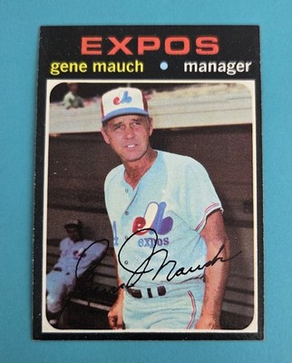 1971 Topps #59 Gene Mauch Montreal Expos BASEBALL Card 7E