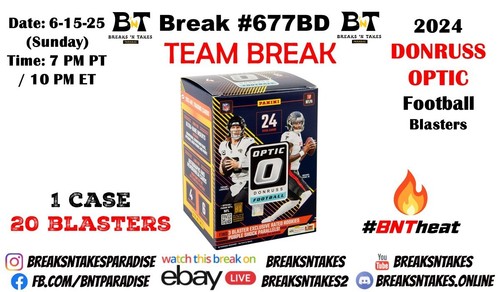 MINNESOTA VIKINGS 2024 Panini Donruss Optic Blaster CASE 20 BOX Break #677BD