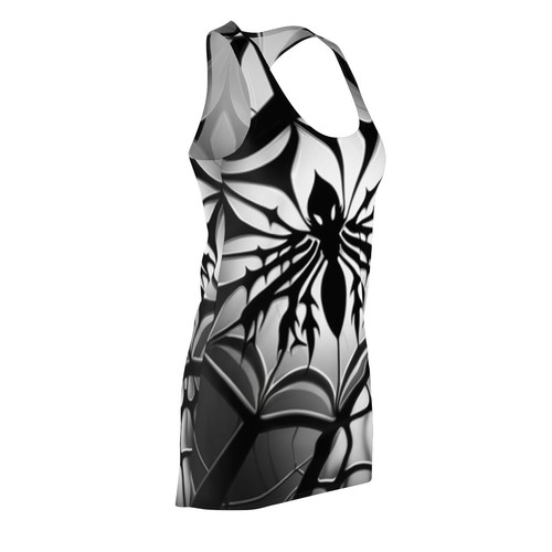Women's Racerback Dress Scary Creepy Spider Web Halloween Arachnid Gothic Punk - Picture 5 of 31