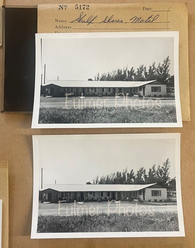 FOTOS Y NEGATIVOS DE PRENSA EN BLANCO Y NEGRO ÚNICOS DE COLECCIÓN DE LOS AÑOS 50 5 hoteles de playa Clearwater moteles certificado de autenticidad - Imagen 6 de 11