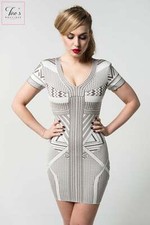 House of CB style 'Isla' Jacquard Print Bandage Dress