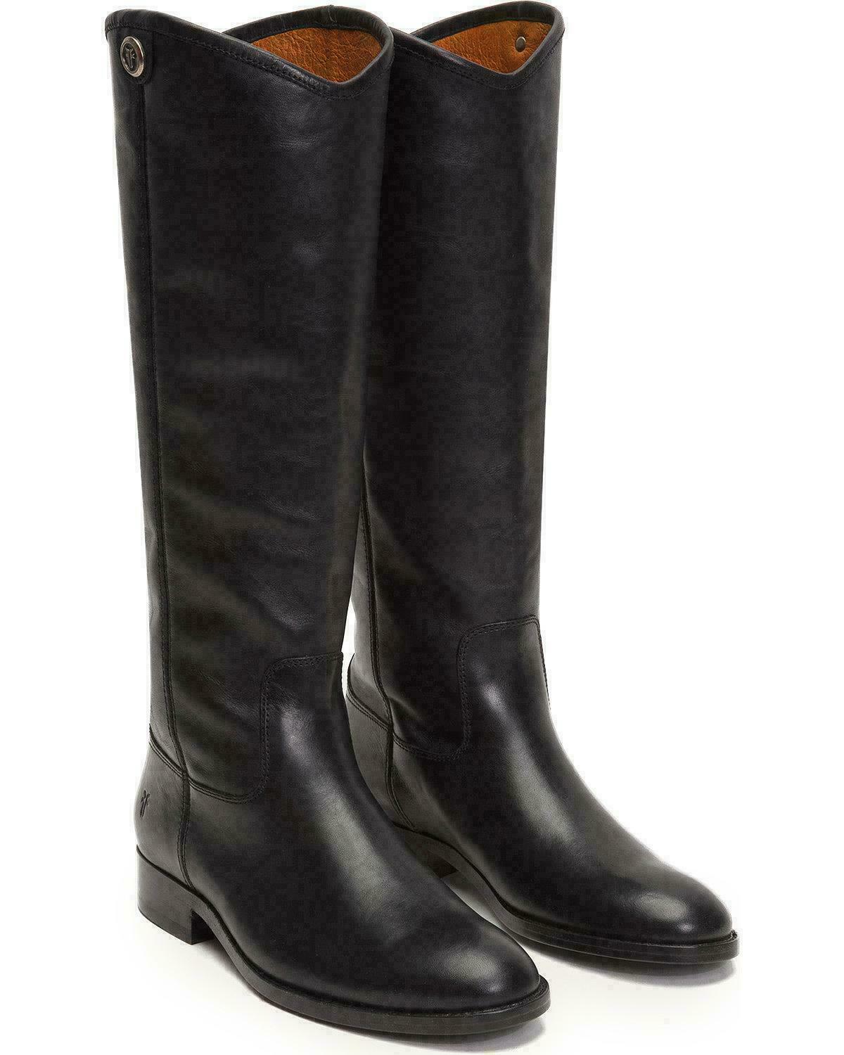 NUEVAS EN CAJA Botas Altas Frye Melissa 2 Botones Cuero Negro Talla 5.5 M Venta al por menor $348