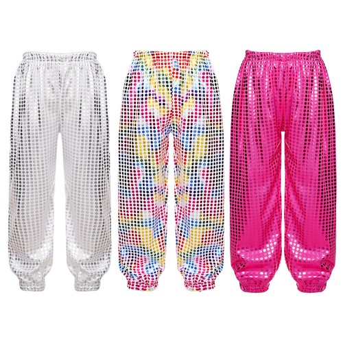 Kids Girls Pants Ballroom Trousers Hippie Sweatpants Dance Dancewear Playwear - Afbeelding 1 van 19