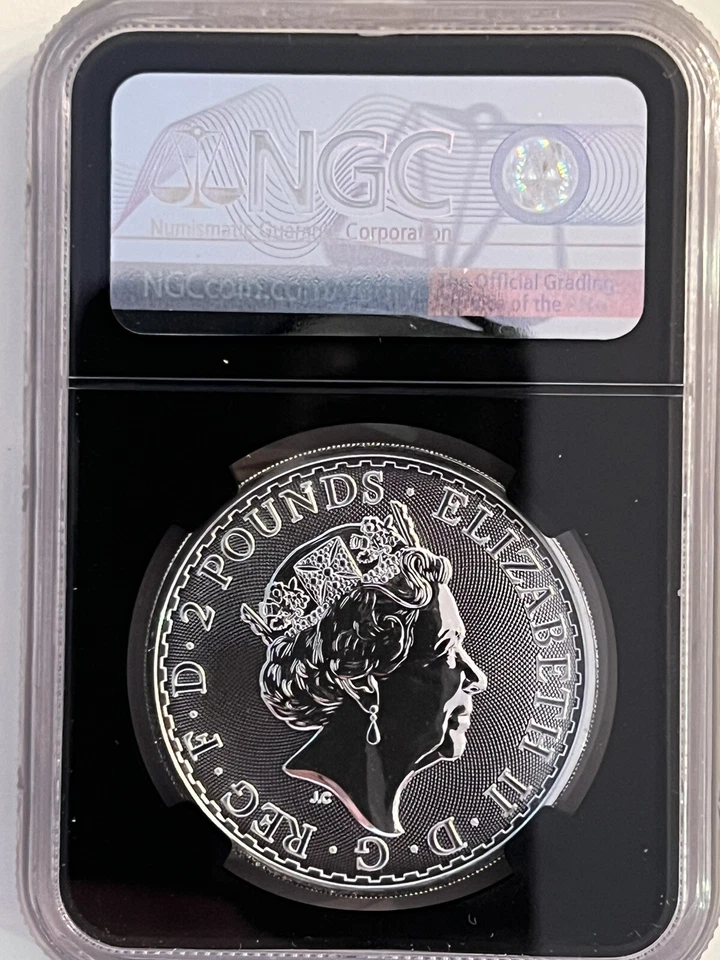 2018 1oz .999 SILVER UK. BRITANNIA ORIENTAL BORDER NGC MS 70  FDI. ONLY 27 MS70. - Image 2 of 4