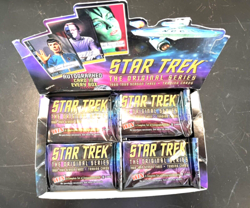 Vintage 1997 Star Trek Original Series Trading Cards & Box 19 sealed Packs - Picture 1 of 4