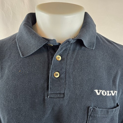 Vintage Volvo Shirt Men XL Black Polo Embroidered Union Made in USA Prevost Mack - Bild 2 von 9