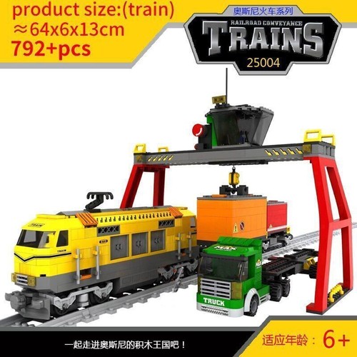City Steam Train Cargo Railway Station Model MOC Building Blocks Set Bricks Toys - Picture 28 of 51