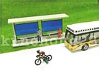 HO scale Building 1:87 gauge model train Railway layout Shelter Station Bus Stop
