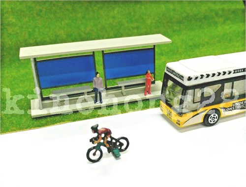 1/87 HO Diorama DIY Building Model Bus Stop Bus Shelter Scene Display Prop Model - Picture 2 of 10