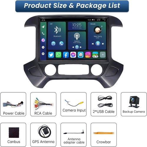 Carplay For 2014-2018 Chevrolet Silverado GMC Sierra Android 13 Car Stereo Radio - Picture 9 of 9