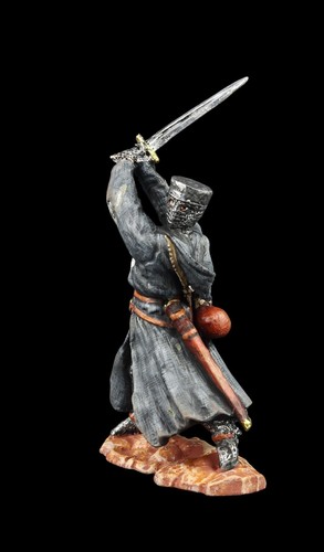 Soldado de hojalata coleccionable caballero cruzado en negro, XII-XIII cc cruzados - Imagen 2 de 6