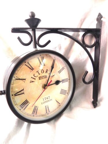 VICTORIA STATION 1747 LONDON RAILWAY CLOCK LONDON DOUBLE SIDE CLOCK 10 inches - Picture 3 of 3