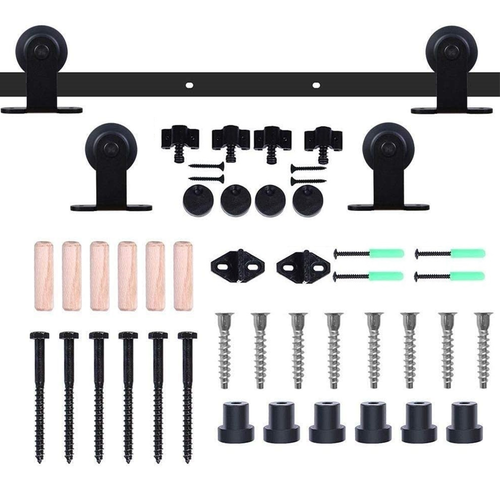 4-12FT Sliding Barn Door Hardware Closet Track Kit for Single Wood Door T Shape - Picture 12 of 15