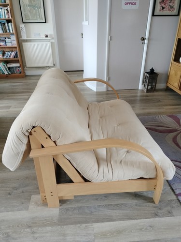 Futon Sofa Bed Double Solid Birch Frame