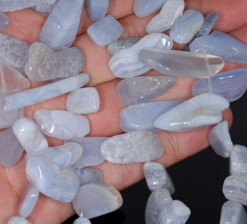 20-25 MM CHALCEDON BLAUE SPITZE ACHAT EDELSTEIN STAB SCHEIBE NUGGET LOSE PERLEN 15,5 ZOLL - Bild 3 von 4
