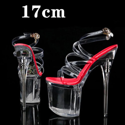 Mujeres Transparente Plataforma Tacones Altos Sandalias Sexy Bombas Tacones de aguja Zapatos de fiesta - Imagen 10 de 14