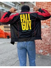 THE FALL GUY MIAMI VICE STUNT TEAM RYAN GOSLING BLACK SATIN JACKET UNISEX