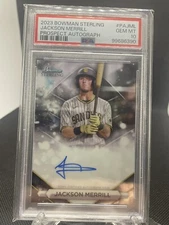 2023 Bowman Sterling - Prospect Autographs Jackson Merrill #PA-JML RC PSA 10