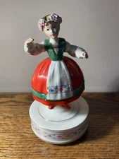 Vintage Schmid Japan music box, Russian girl, Song Lara's Theme, 8.5"