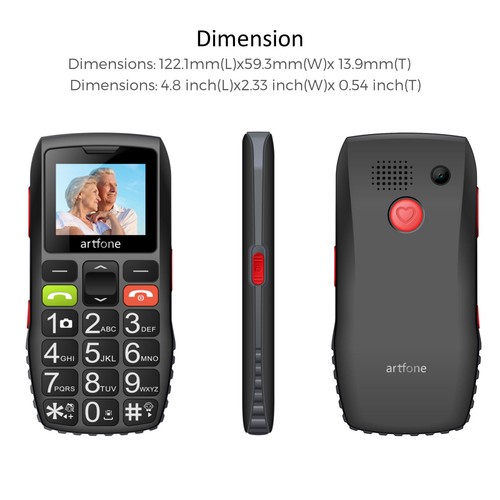 Artfone Elderly Mobile Phone with Double Cassette Large Buttons Phone - Picture 4 of 15