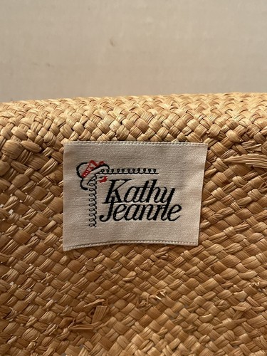 Handgefertigter Kathy Jeanne Millinery Pork Pie Strohhut geschwungene Krempe Guatemala Band - Bild 6 von 12