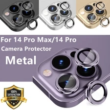 For iPhone 14 Pro Max/14 Pro 3 Pcs Ring Tempered Glass Camera Lens Protector