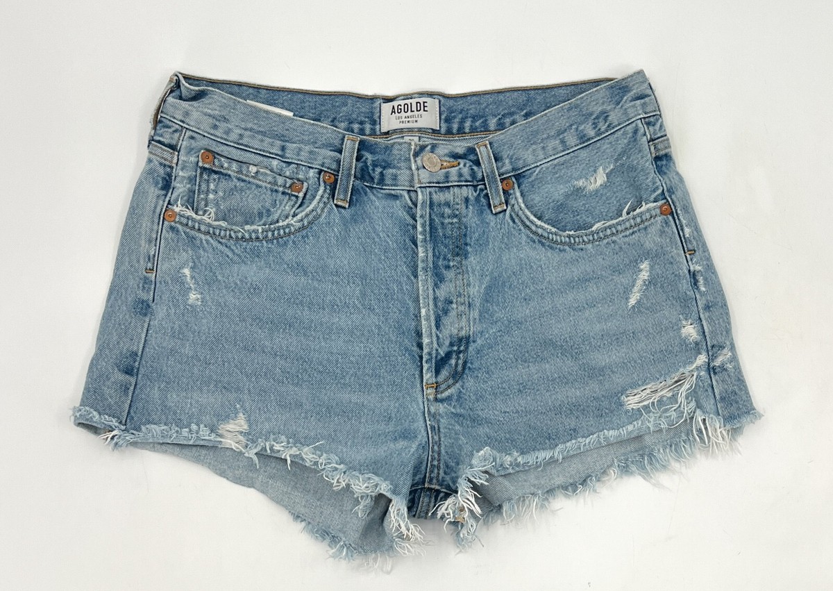 ショートパンツ AGOLDE Women Shorts Burmudas A223B 1206RNU BLUE Agolde Shorts Womens 20 Blue Denim Jean Cutoff Distressed