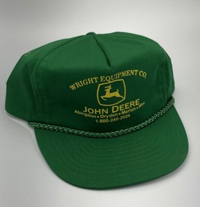 NEW BROWN John Deere Hat Cap Strap Back Trucker Farmer SOUTH TEXAS IMPLEMENTS