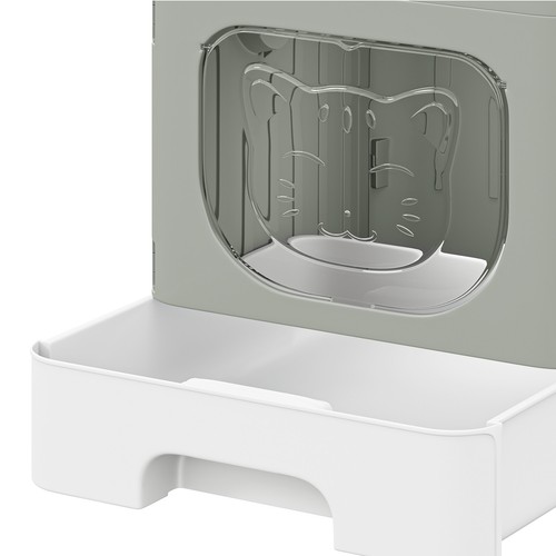 Cat Litter Box Enclosed 15x19" Large Cover Toilet Odorless Anti Splash Scoop Mat - Picture 10 of 11