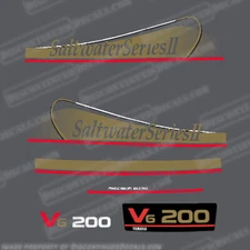 Fits Yamaha 200hp Saltwater Series II Precision Blend Decals - Gold Partial Kit