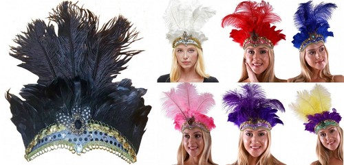 SHOWGIRL BURLESQUE FEATHER HEADDRESS 