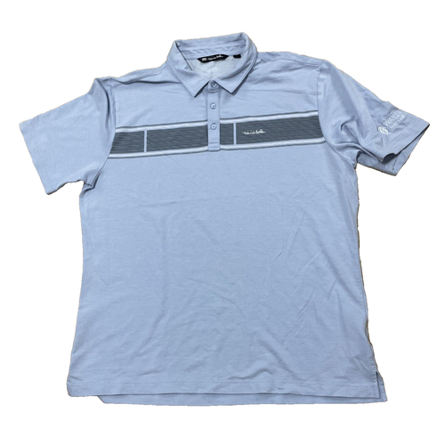 Travis Mathew Poloshirt Herren XL Wailea Golfschläger blau Preppy Center Stripe 46"
