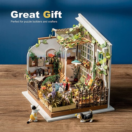 ROKR HÁGALO USTED MISMO Kit Miniatura Casa de Muñecas con LED Mini Modelo Construcción Niños Regalos de Navidad - Imagen 2 de 14