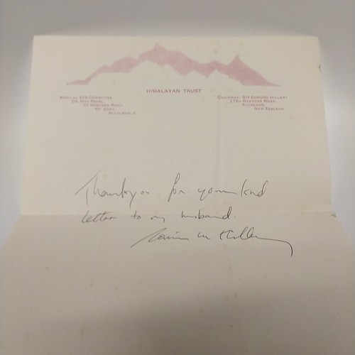 SIGNED Sir Edmond Hillary Photo + Letter from WIFE-Mountain Climber Mt. Everest - Picture 2 of 5