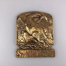 Antique English Bronze Eagle Fire Mark Safety, Firefighter Architectural Plaque
