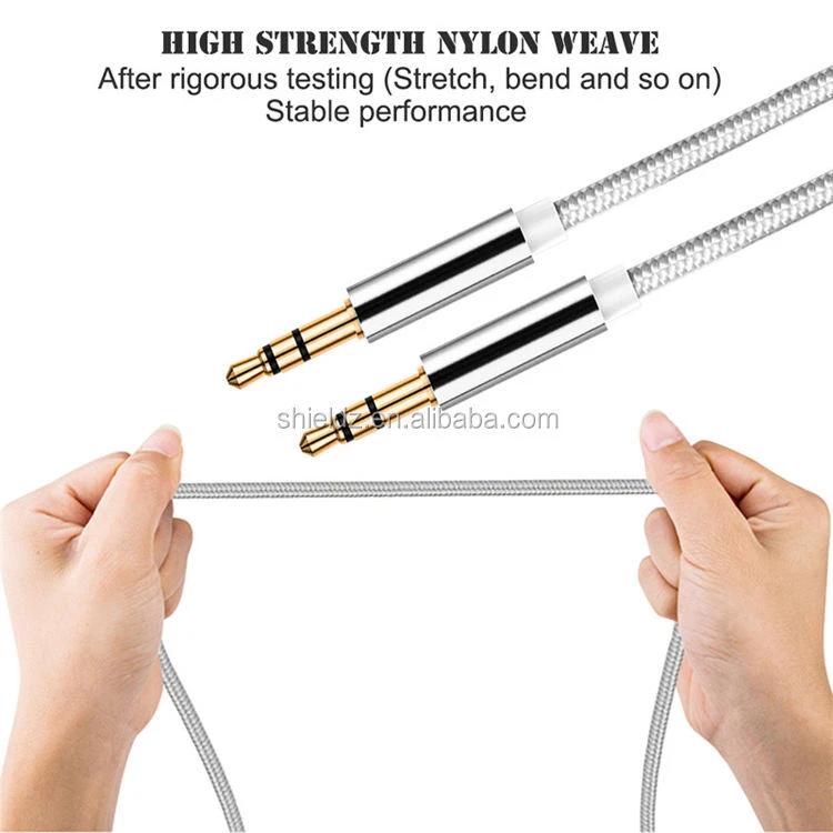 Stereo 3.5mm Cable AUX Jack Auxiliary Car Lead Male Audio Gold Plated 1m/2m/3m - Image 3 of 4