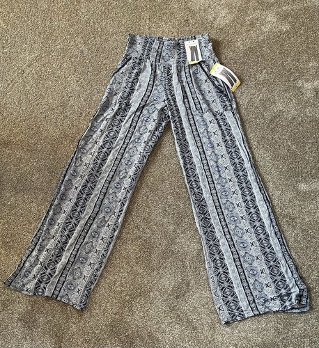 Three Dots Women's Palazzo Pull-on Pants Slash Pockets Blue Small - Bild 8 von 8