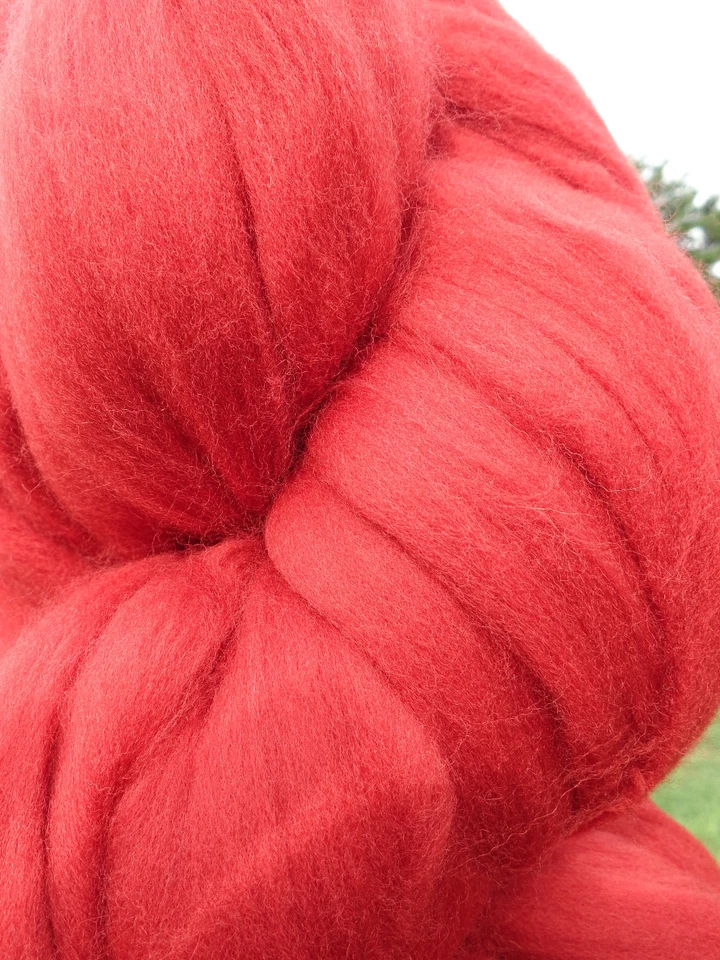 Cayenne Red Wool Roving, Wool Roving,  Spin into Yarn, Needle Felt wet felt Wool - Image 4 of 4