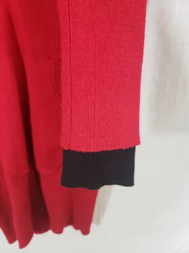 Rue 21 Layered Look Hooded Pullover Sweater Size S Red Black - Picture 3 of 5