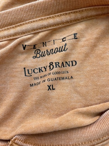 Lucky Brand Weekend Slub Jersey Long Sleeve Orange Henley Men's XL - Picture 7 of 9