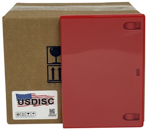 Lot d'étuis DVD USDISC standard 14 mm premium, seul 1 disque (rouge brillant) - Photo 2/3