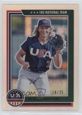 2022 USA Baseball Stars & Stripes Team Logo Gold 10/25 Jackson Holliday #57 15nv