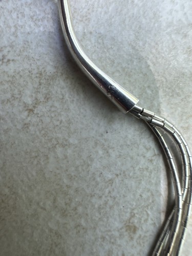 Sterling Türkis/Onyx Southwestern flüssiges Silber Halskette 17" - 925 Damen - Bild 3 von 4
