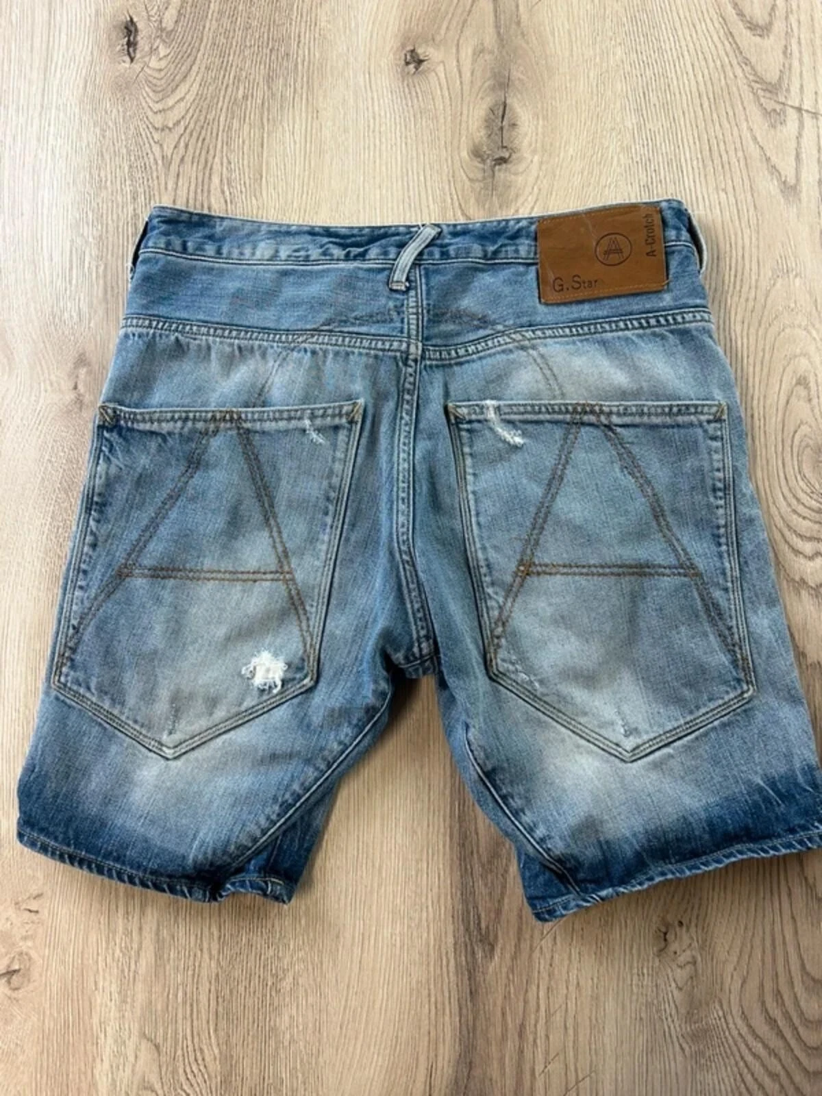 Men’s w32 gstar raw denim jean shorts hiphop summer slate surf y2k