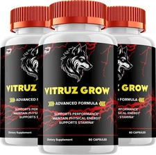 (3 Pack) Vitruz Grow for Men Capsules – VitruzGrow Vitamin Complex Pills, Energy