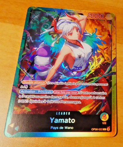 ONE PIECE CARD GAME HOLO FRENCH CARD ST28 YAMATO OP06-022 LEADER FR NM
