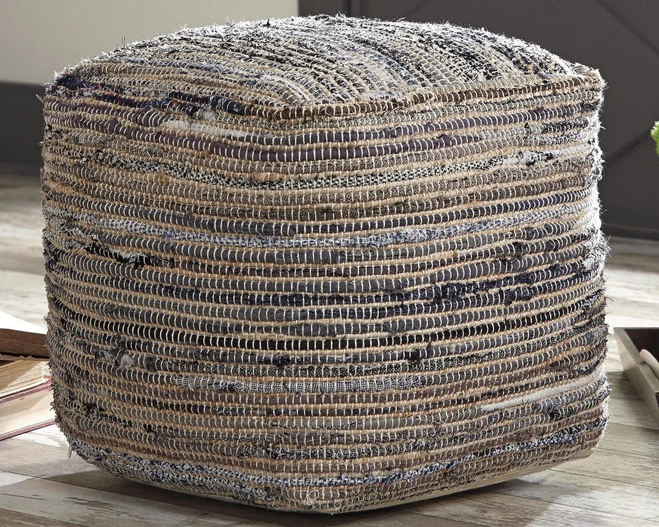 Absalom Hemp Pouf, 16 x 16 Inches, Multicolored - Image 2 of 4
